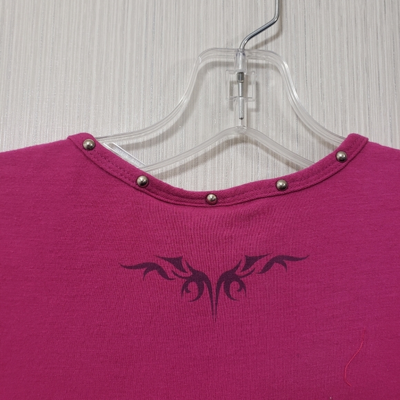 Harley Davidson embroidered front ombre with silver tone metal detail tank top L - Picture 9 of 10